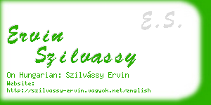 ervin szilvassy business card